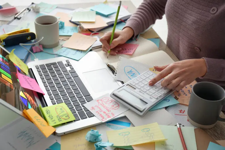 Work Distractions, messy office desk,